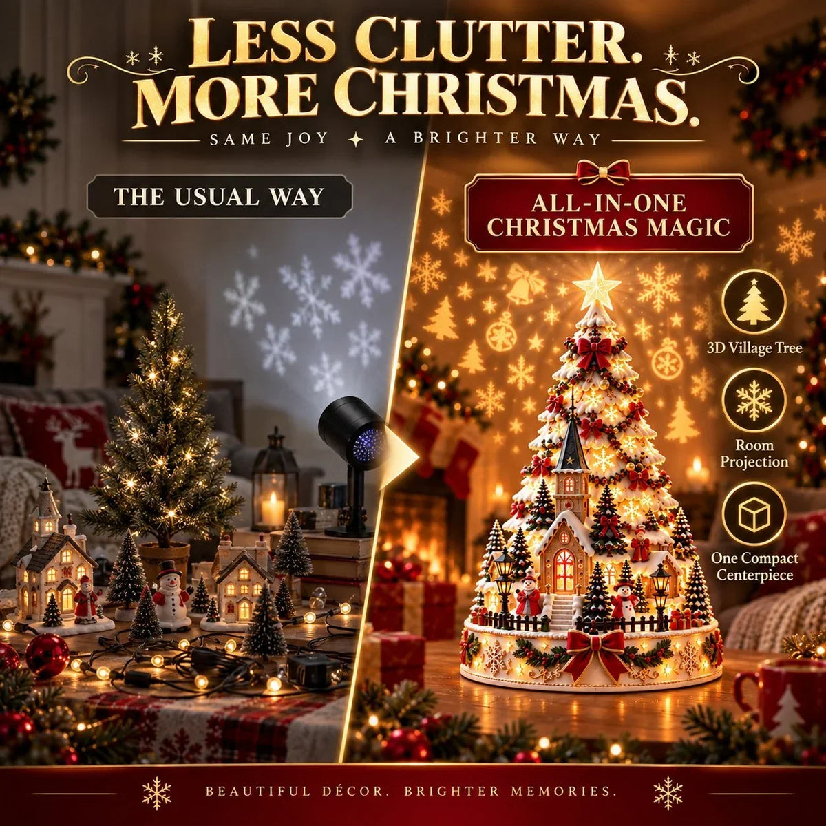 Christmas Village Decoration Illuminated Wall & Ceiling Projection