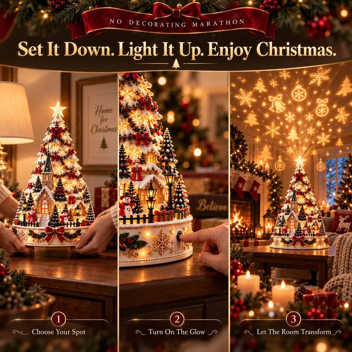 Christmas Village Decoration Illuminated Wall & Ceiling Projection