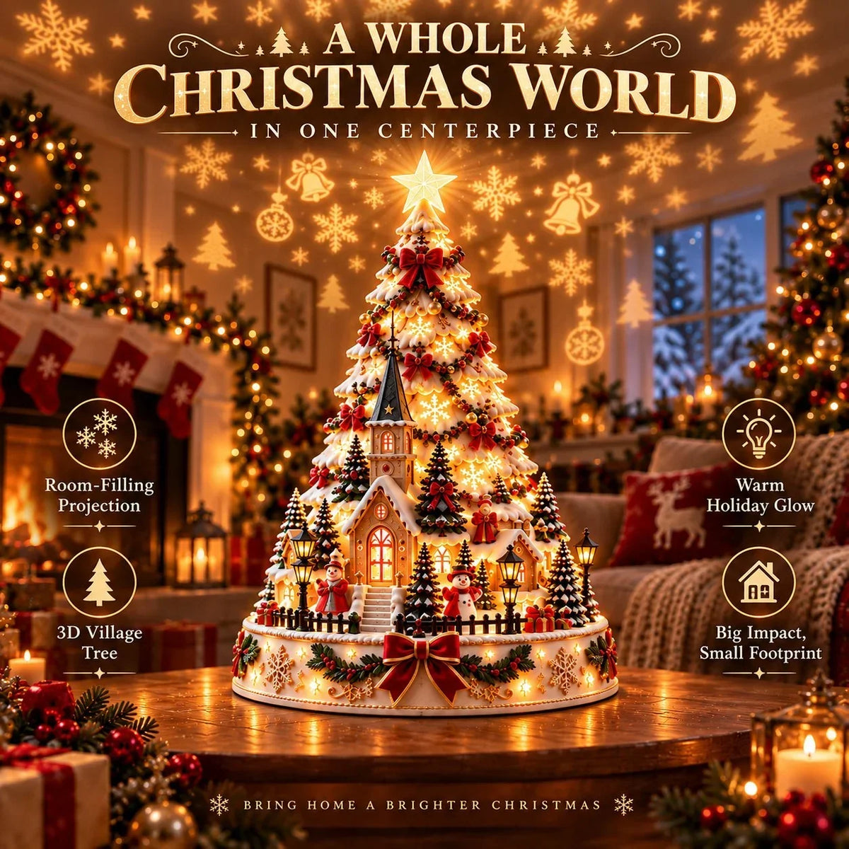 Christmas Village Decoration Illuminated Wall & Ceiling Projection