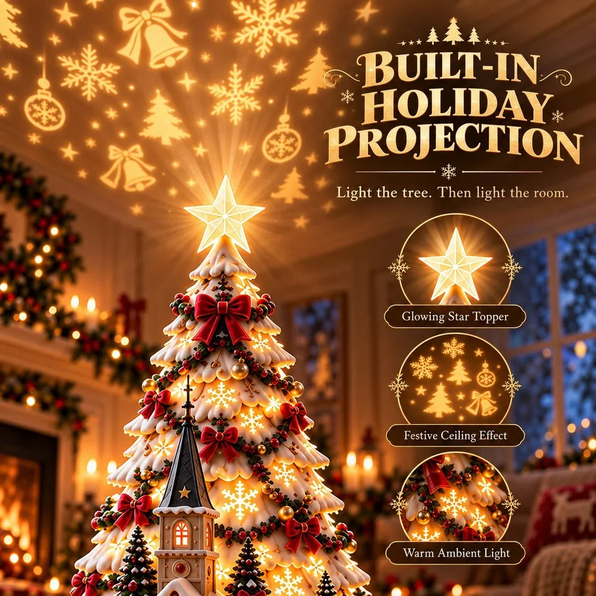 Christmas Village Decoration Illuminated Wall & Ceiling Projection