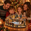 Christmas Village Decoration Moving Train Warm Lights & Music