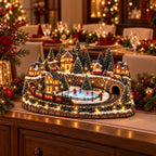 Christmas Village Decoration Moving Train Warm Lights & Music