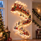 Christmas Wall Decor Illuminated Light Trail Holiday Scene
