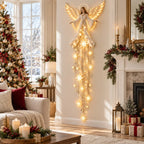 Christmas Wall Light Angel With Halo Warm White Glow Cascading Stars
