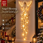 Christmas Wall Light Angel With Halo Warm White Glow Cascading Stars