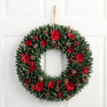 Christmas Wreath 20-Inch Wood Curl Design Real Pinecones