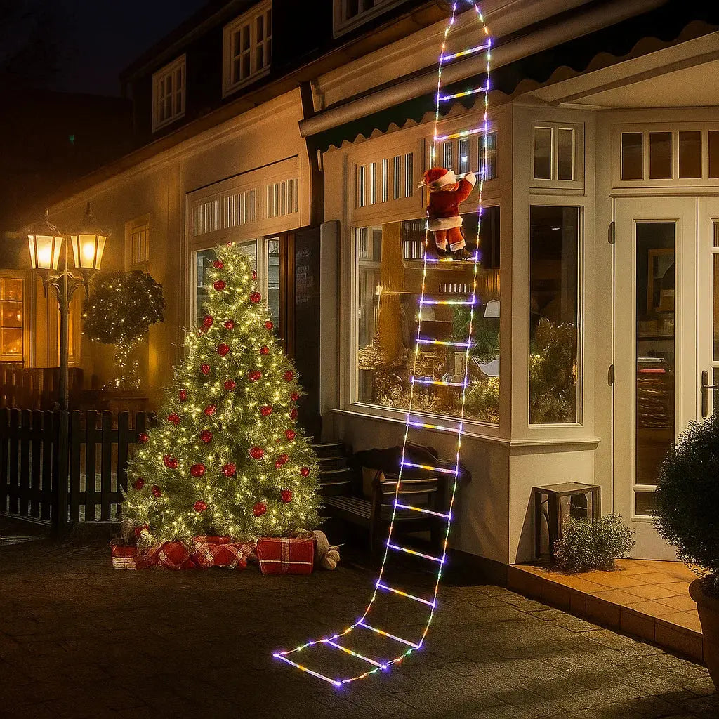 Climbing Santa Decoration 2.5m LED Ladder Weatherproof