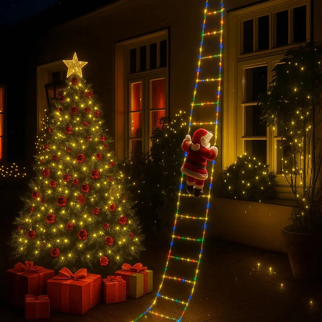 Climbing Santa Decoration 2.5m LED Ladder Weatherproof