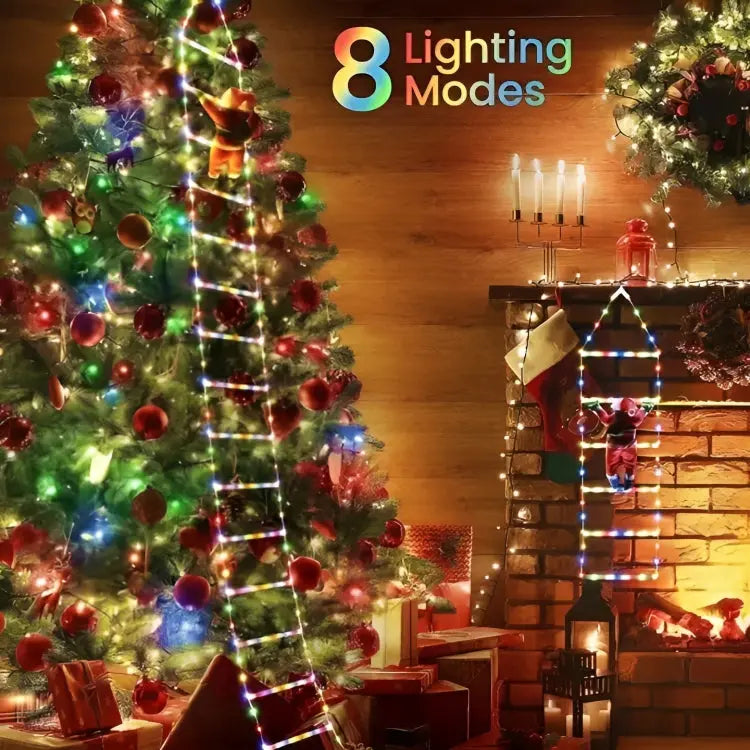Climbing Santa Decoration 2.5m LED Ladder Weatherproof