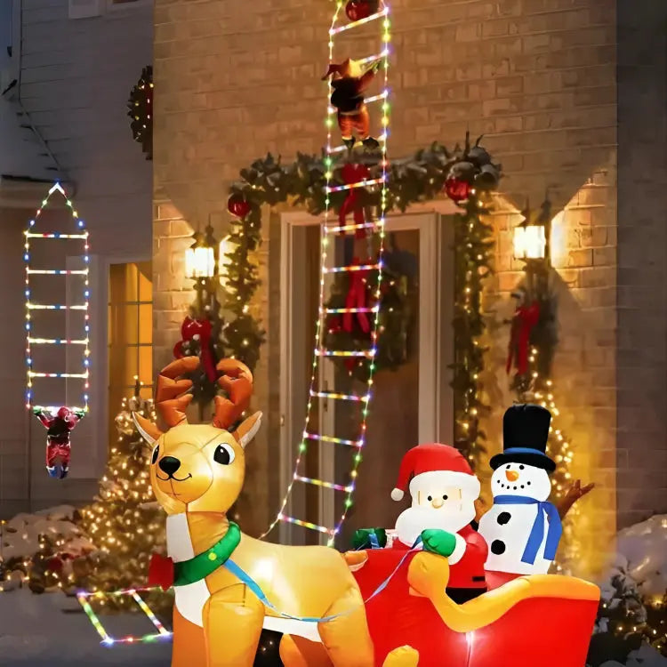 Climbing Santa Decoration 2.5m LED Ladder Weatherproof