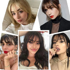 Clip-In Bangs Hairpiece Remy Human Hair Heat-Styleable Pressure Clips