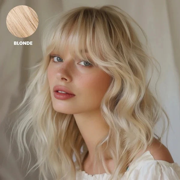Clip-In Bangs Hairpiece Remy Human Hair Heat-Styleable Pressure Clips