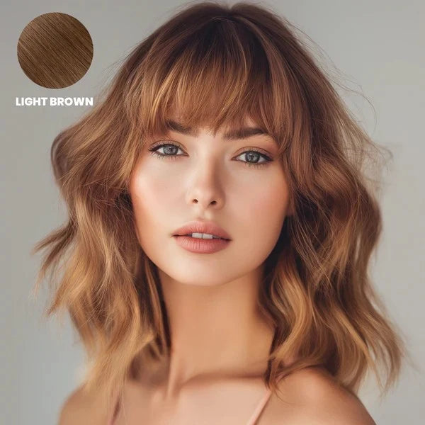 Clip-In Bangs Hairpiece Remy Human Hair Heat-Styleable Pressure Clips