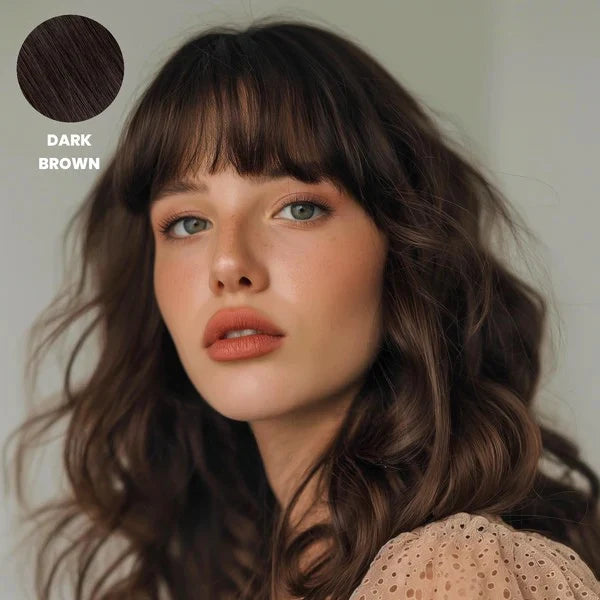 Clip-In Bangs Hairpiece Remy Human Hair Heat-Styleable Pressure Clips