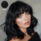 Clip-In Bangs Hairpiece Remy Human Hair Heat-Styleable Pressure Clips