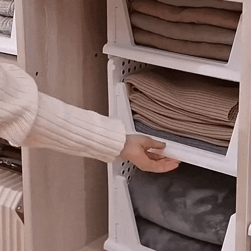 Closet Organizer 3-Tier Stackable Perforated Side Panels