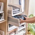 Closet Organizer 3-Tier Stackable Perforated Sides & Reinforced Frame