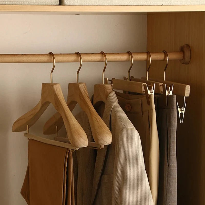 Clothes Hangers Wooden Wide Set of 3