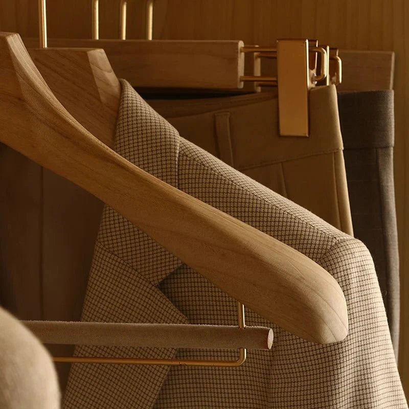 Clothes Hangers Wooden Wide Set of 3