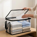 Clothing Storage Box Transparent & Foldable Double Zipper