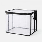 Clothing Storage Box Transparent & Foldable Double Zipper