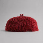 Clutch Bag Plush Fur Texture Secure Clasp Closure