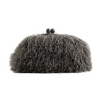 Clutch Bag Plush Fur Texture Secure Clasp Closure