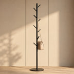 Coat Rack Freestanding Metal 8 Hooks Weighted Base