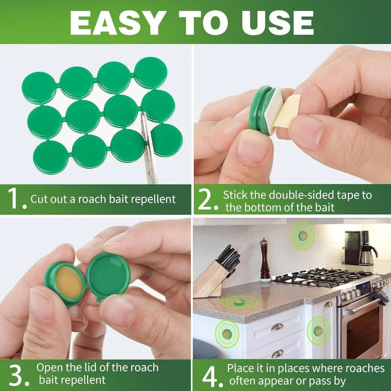 Cockroach Bait Stations Enclosed Odorless Boric Acid