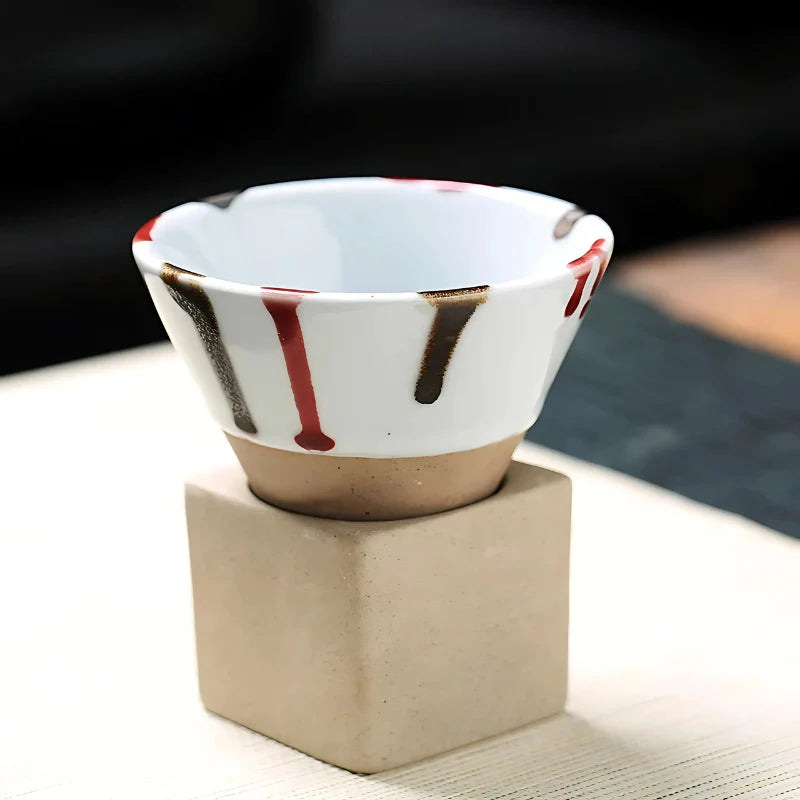 Coffee Cup Set Ceramic Dishwasher-Safe Set of 2 With Holder