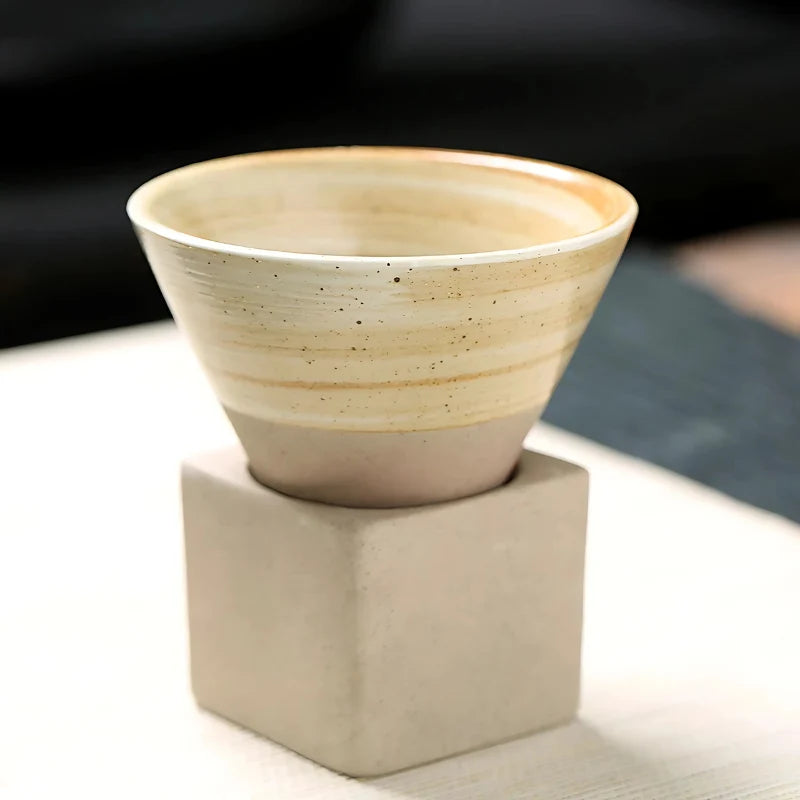 Coffee Cup Set Ceramic Dishwasher-Safe Set of 2 With Holder