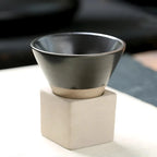 Coffee Cup Set Ceramic Dishwasher-Safe Set of 2 With Holder