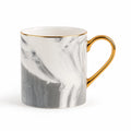 Coffee Mug Marble-Effect Ceramic Gold-Tone Handle
