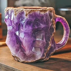 Coffee Mug Transparent Raised Mineral Texture 10.14 Oz