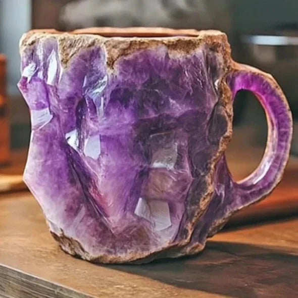 Coffee Mug Transparent Raised Mineral Texture 10.14 Oz
