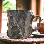 Coffee Mug Transparent Raised Mineral Texture 10.14 Oz