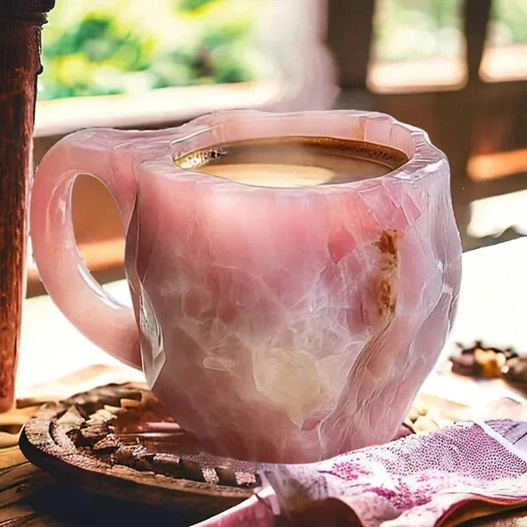 Coffee Mug Transparent Raised Mineral Texture 10.14 Oz