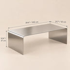 Coffee Table Stainless Steel Waterfall Design Mirror-Polished Chrome