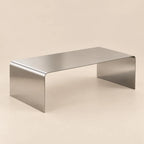 Coffee Table Stainless Steel Waterfall Design Mirror-Polished Chrome