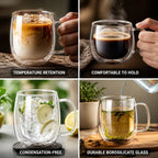 Coffee & Tea Cup Double-Walled Borosilicate Condensation-Free