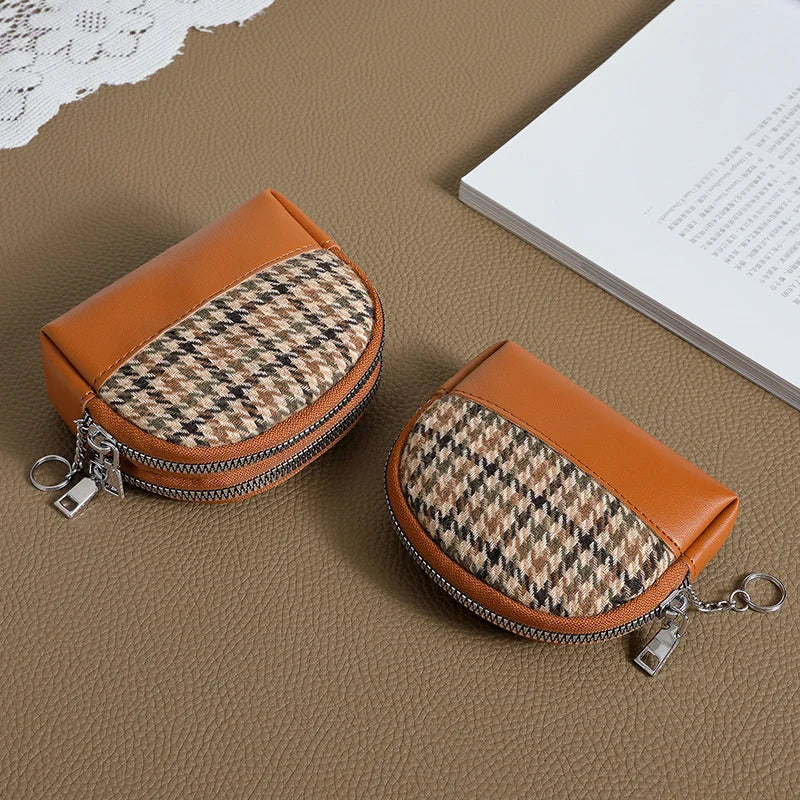 Coin Pouch Double-Zip Two Compartments Compact Size