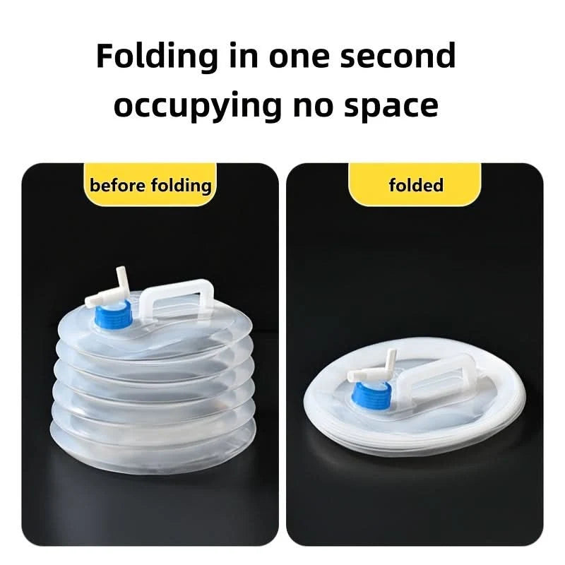 Collapsible Water Container Foldable Space-Saving & Leak-Proof Lid