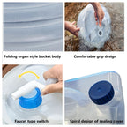 Collapsible Water Container Foldable Space-Saving & Leak-Proof Lid
