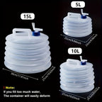 Collapsible Water Container Foldable Space-Saving & Leak-Proof Lid