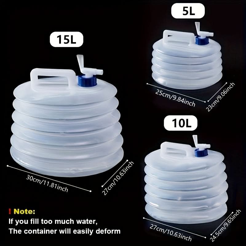Collapsible Water Container Foldable Space-Saving & Leak-Proof Lid