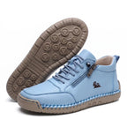 Comfort Sneakers Side Zip Wide Toe Box Elastic Laces