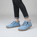 Comfort Sneakers Side Zip Wide Toe Box Elastic Laces