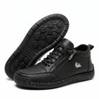 Comfort Sneakers Side Zip Wide Toe Box Elastic Laces