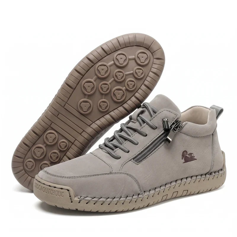 Comfort Sneakers Side Zip Wide Toe Box Elastic Laces