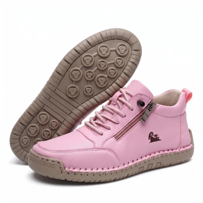 Comfort Sneakers Side Zip Wide Toe Box Elastic Laces